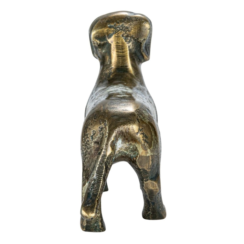 Gold Dachshund Dog Cast Aluminum Mini Statue Paperweight - Picture 3 of 3